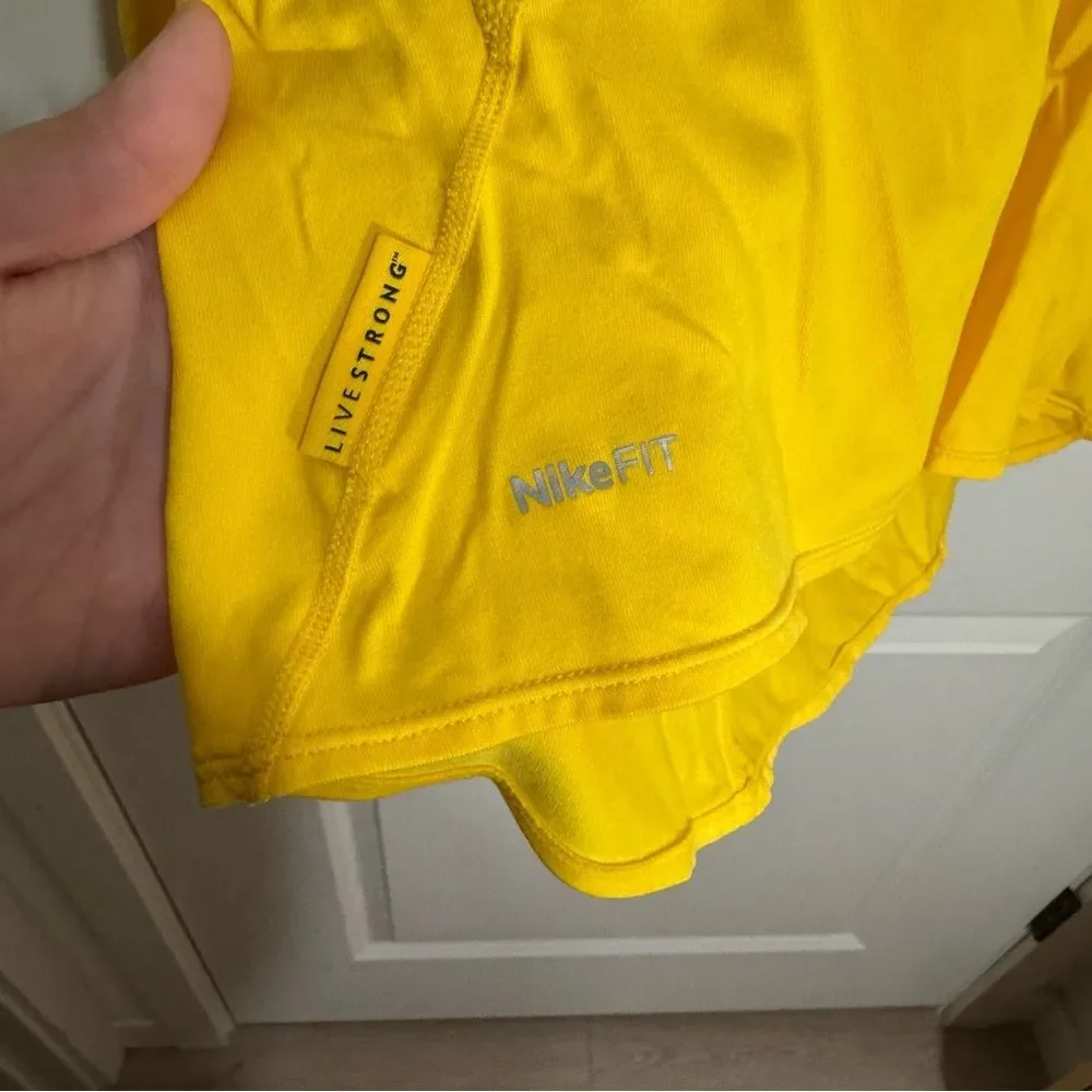 Nike FitDry Yellow Quarter Zip Long Sleeve Athletic Top
